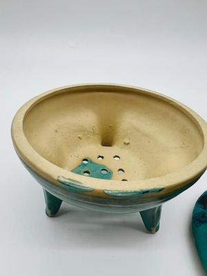 Vintage Dragon Footed Pottery Glazed Incense Burner