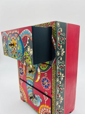 Embossed Wooden Mini Chest Of Drawers