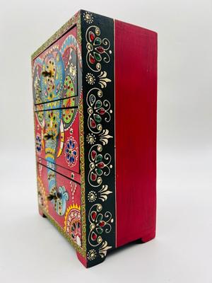 Embossed Wooden Mini Chest Of Drawers