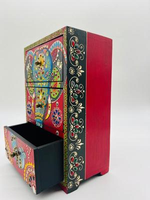 Embossed Wooden Mini Chest Of Drawers