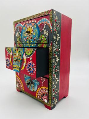 Embossed Wooden Mini Chest Of Drawers