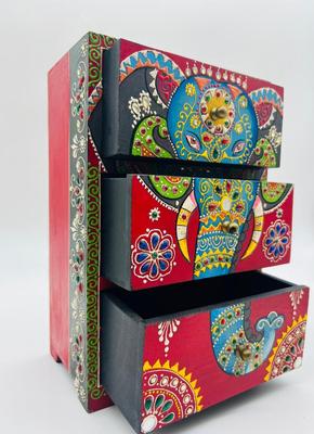 Embossed Wooden Mini Chest Of Drawers