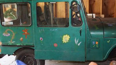 1983 AMERICAN GENERAL POSTAL TRUCK HAND DECORATED WITH FLAIR BY OWNER ORIGINAL INTERIOR