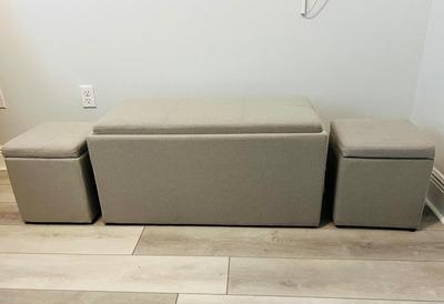 Storage Bench Turns Table ~ 3 Piece Set