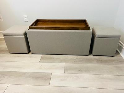 Storage Bench Turns Table ~ 3 Piece Set