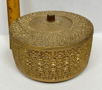 MCM Hollywood Regency Vintage Plastic Gold Filagree Box