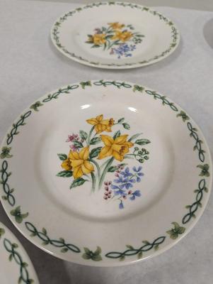 6 - Floral Garden Thompson Pottery China Plates 1 - Inter-National Table Works Plate