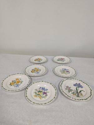 6 - Floral Garden Thompson Pottery China Plates 1 - Inter-National Table Works Plate