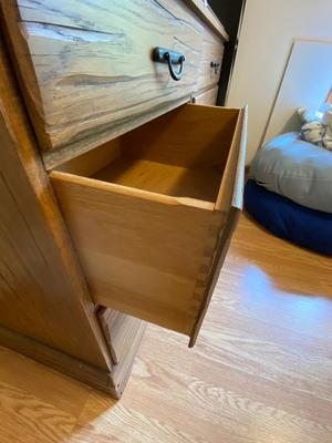 MCM RANCH OAK Six Drawer Dresser with Mirror