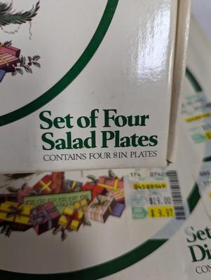 Spode Christmas Tree 4 - 10" Plates, 4 - Salad Plates & 4 Party Plates