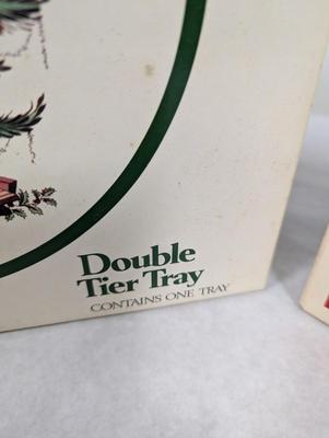 Spode Christmas Tree Double Tier Tray & Tidbit Tray