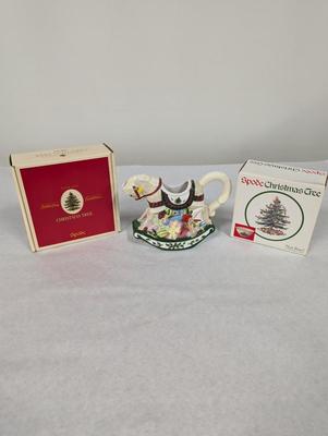 Spode Christmas Tree Gravy Boat & Nut Bowls