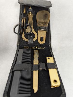 Sergio Valente Leather Manicure Pedicure Set