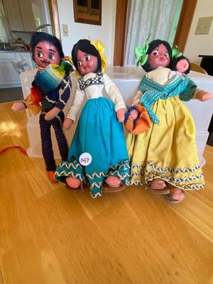 Vintage Folk Art Cloth Dolls from Portugal