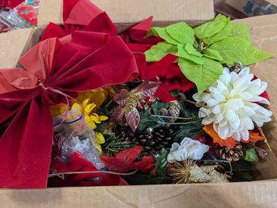 Box Lot Of Christmas/Holiday Decorations