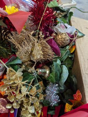 Box Lot Of Christmas/Holiday Decorations