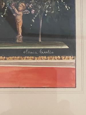 Framed Vintage Watercolor “Dalla 'Casa Dei Vettii’ Scoperia Nel 1894-95”, Signed Ciullo and Matted