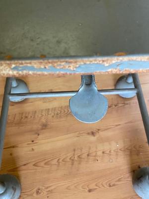 MCM Style Industrial Wood and Metal Table