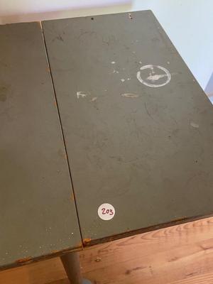 MCM Style Industrial Wood and Metal Table