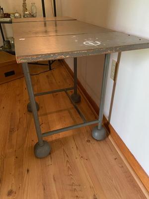 MCM Style Industrial Wood and Metal Table