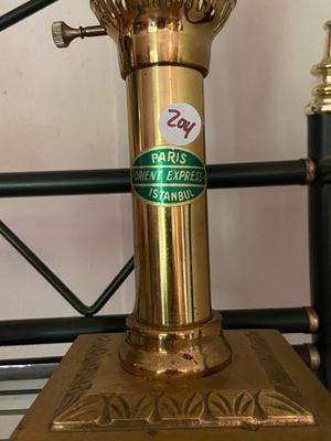 Vintage ORIENT EXPRESS Brass Table Lamp