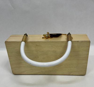 Enid Collins' Original Box Bag "Love Doves" Rectangular Wooden Purse w/Handle Handbag