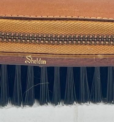 Vintage Manicure set in Leather Case w/ built in Brush