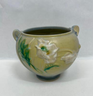 unmarked Roseville Art Pottery Small Poppy Jardiniere Vase