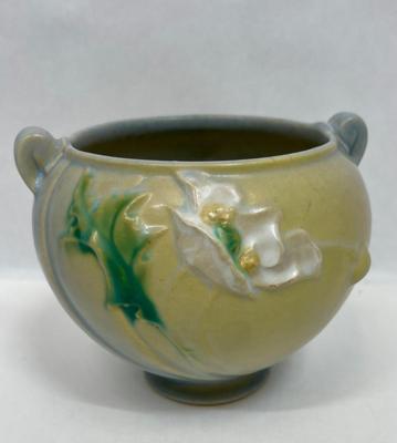 unmarked Roseville Art Pottery Small Poppy Jardiniere Vase