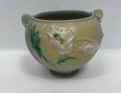 unmarked Roseville Art Pottery Small Poppy Jardiniere Vase