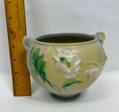 unmarked Roseville Art Pottery Small Poppy Jardiniere Vase