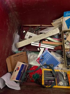 JOANNE Red Handled Sewing Basket