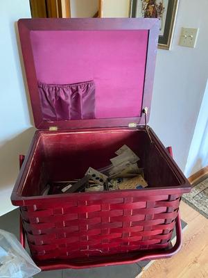 JOANNE Red Handled Sewing Basket