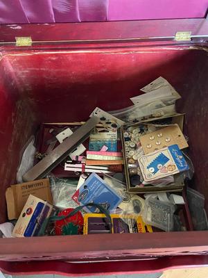 JOANNE Red Handled Sewing Basket