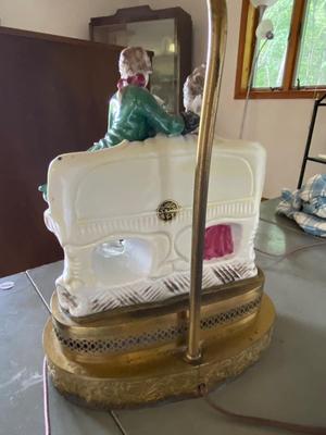 Vintage Handpainted Figural Lamp from. Japan