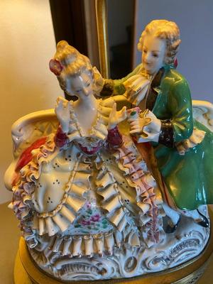 Vintage Handpainted Figural Lamp from. Japan