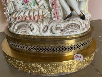 Vintage Handpainted Figural Lamp from. Japan