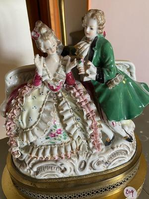 Vintage Handpainted Figural Lamp from. Japan