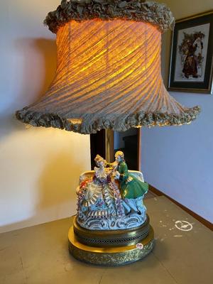 Vintage Handpainted Figural Lamp from. Japan