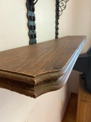 Vintage Wood and Metal Wall Shelf