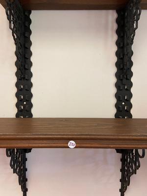 Vintage Wood and Metal Wall Shelf