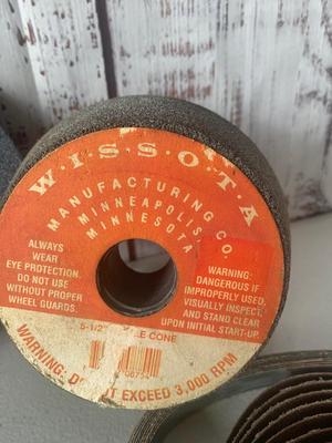 New 6”Grinder Wheel & 5-1/2 Cone Spindle Wheel Along with Belt Sander Sections