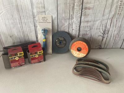 New 6”Grinder Wheel & 5-1/2 Cone Spindle Wheel Along with Belt Sander Sections