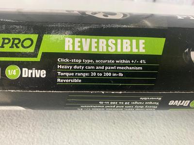 New 1/4” Drive Pittsburg Click Stop Torque Wrench