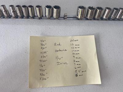 Excellent Lot of CRAFTSMAN 1/4” Drive Socket Sets in Metric and SAE