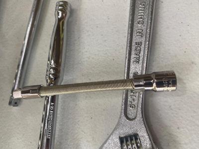 1/4”Drive Deep Craftsman Metric Sockets, Pittsburg Ratchet, Adjustable Wrench and Extension's