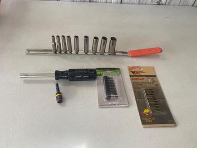CRAFTSMAN Deep 1/4 Drive SAE socket's, and Craftsman Bit Driver with Bits