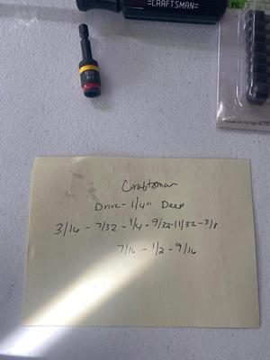 CRAFTSMAN Deep 1/4 Drive SAE socket's, and Craftsman Bit Driver with Bits