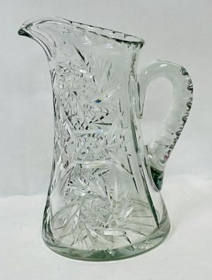 Antique American Brilliant Cut Glass Pitcher - chipped edge