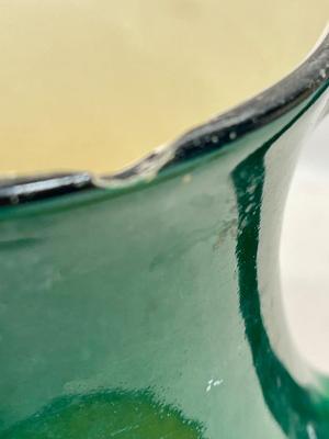 Ditmar Urbach Hand Painted Green & Black Pitcher made in Czechoslovakia